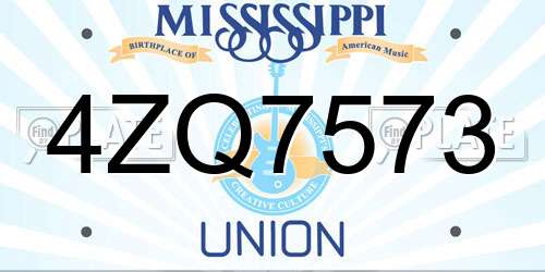 4ZQ7573 Mississippi License Plate