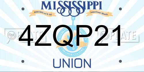 4ZQP21 Mississippi License Plate