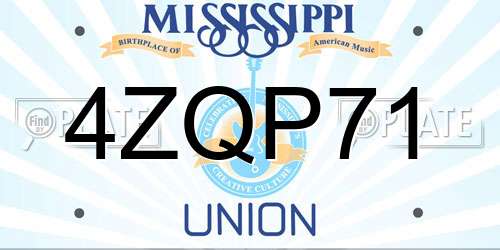 4ZQP71 Mississippi License Plate