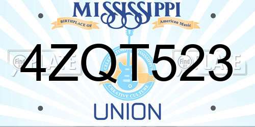 4ZQT523 Mississippi License Plate