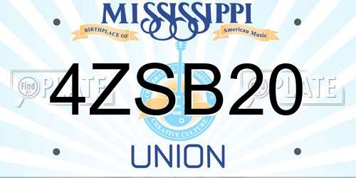 4ZSB20 Mississippi License Plate