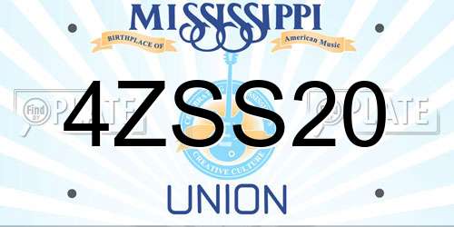 4ZSS20 Mississippi License Plate