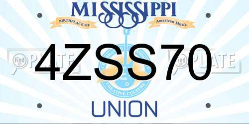 4ZSS70 Mississippi License Plate