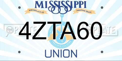 4ZTA60 Mississippi License Plate