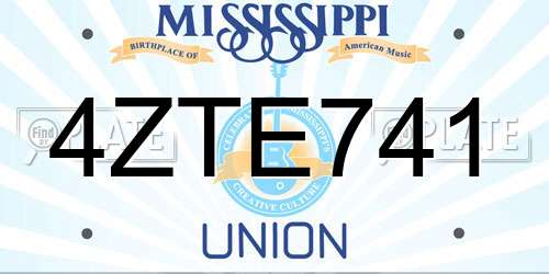 4ZTE741 Mississippi License Plate