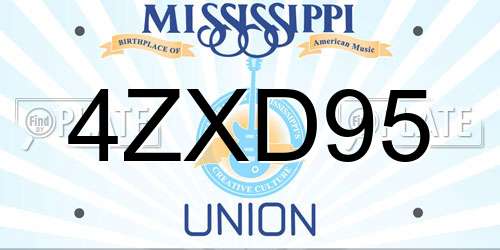 4ZXD95 Mississippi License Plate