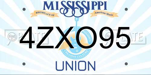 4ZXO95 Mississippi License Plate