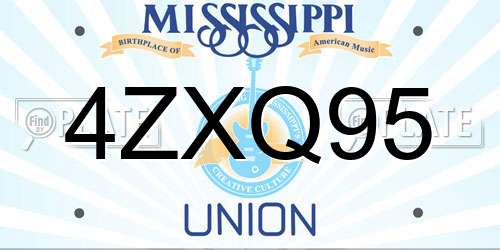 4ZXQ95 Mississippi License Plate
