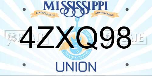 4ZXQ98 Mississippi License Plate