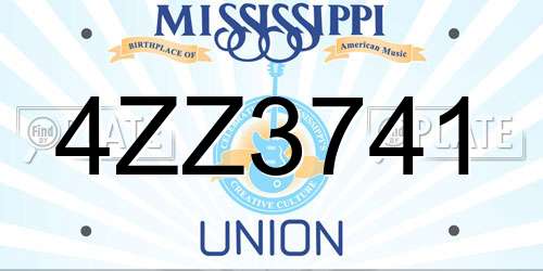 4ZZ3741 Mississippi License Plate