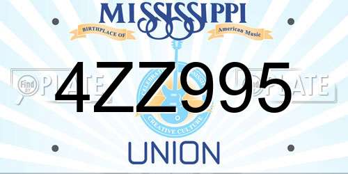 4ZZ995 Mississippi License Plate