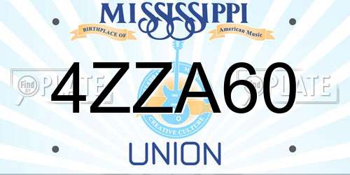 4ZZA60 Mississippi License Plate