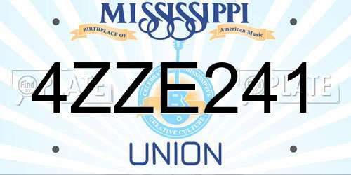 4ZZE241 Mississippi License Plate