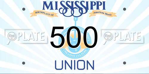 500 Mississippi License Plate