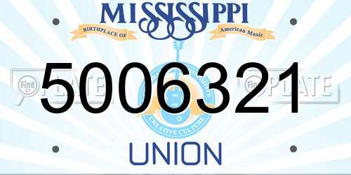 5006321 Mississippi License Plate