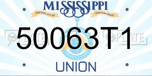 50063T1 Mississippi License Plate