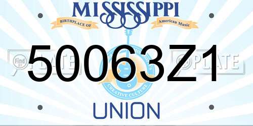 50063Z1 Mississippi License Plate