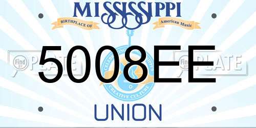 5008EE Mississippi License Plate