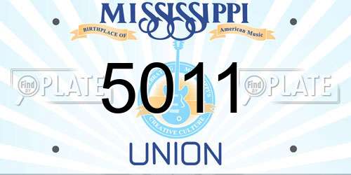 5011 Mississippi License Plate