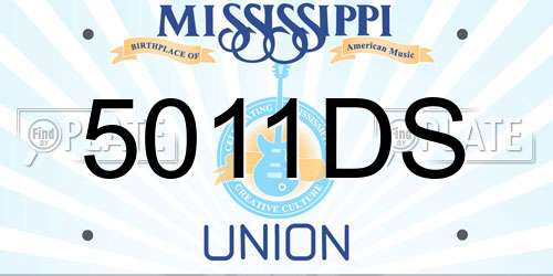 5011DS Mississippi License Plate