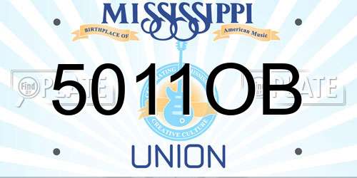 5011OB Mississippi License Plate