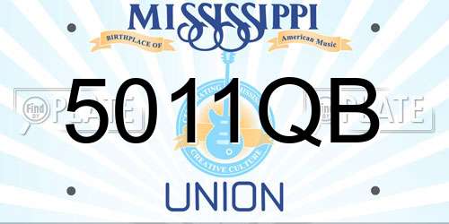 5011QB Mississippi License Plate