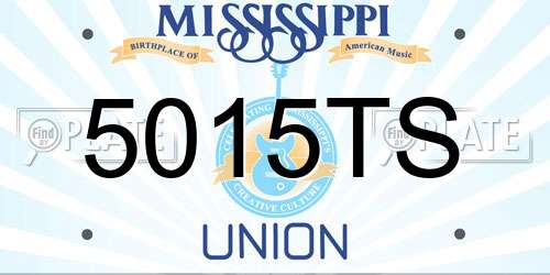 5015TS Mississippi License Plate