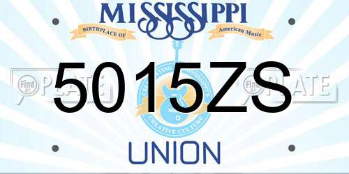 5015ZS Mississippi License Plate