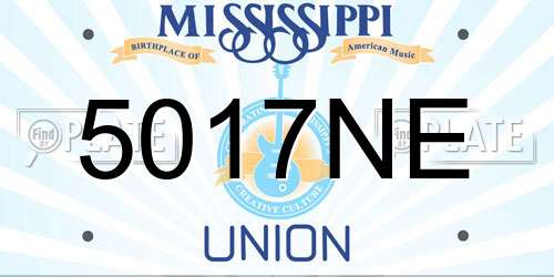 5017NE Mississippi License Plate