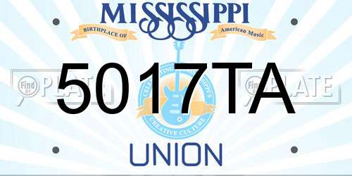 5017TA Mississippi License Plate