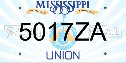 5017ZA Mississippi License Plate