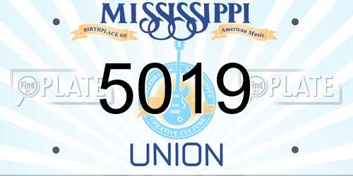 5019 Mississippi License Plate