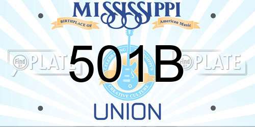 501B Mississippi License Plate