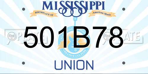501B78 Mississippi License Plate