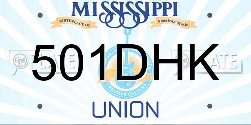 501DHK Mississippi License Plate