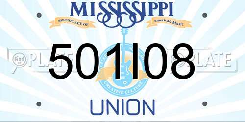 501I08 Mississippi License Plate
