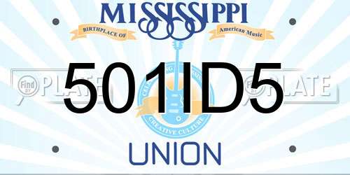 501ID5 Mississippi License Plate