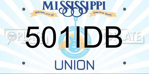 501IDB Mississippi License Plate
