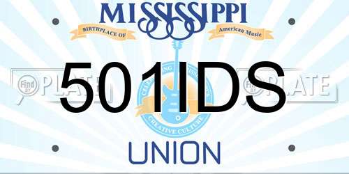 501IDS Mississippi License Plate