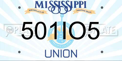 501IO5 Mississippi License Plate