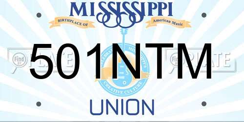 501NTM Mississippi License Plate