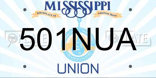 501NUA Mississippi License Plate