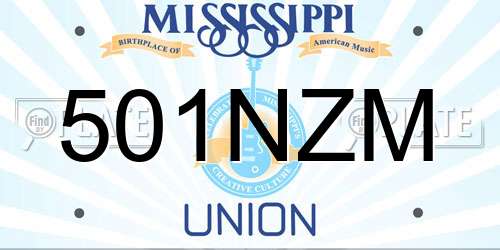 501NZM Mississippi License Plate