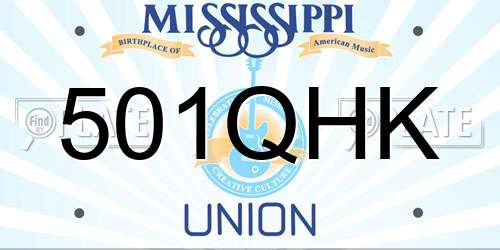 501QHK Mississippi License Plate
