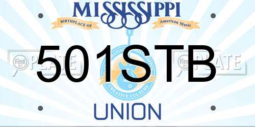 501STB Mississippi License Plate