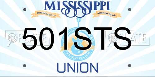 501STS Mississippi License Plate