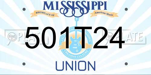 501T24 Mississippi License Plate