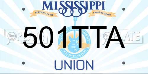 501TTA Mississippi License Plate