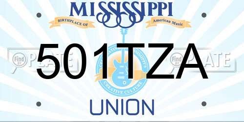 501TZA Mississippi License Plate