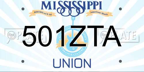 501ZTA Mississippi License Plate